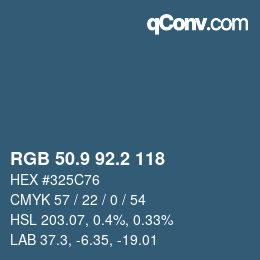 Color code: RGB 50.9 92.2 118 | qconv.com