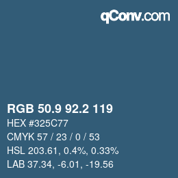 Color code: RGB 50.9 92.2 119 | qconv.com