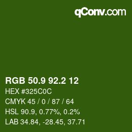 カラーコード: RGB 50.9 92.2 12 | qconv.com