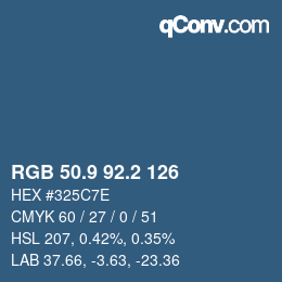 Color code: RGB 50.9 92.2 126 | qconv.com