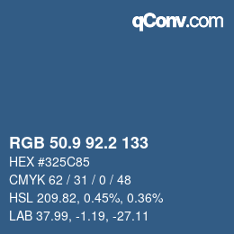 Color code: RGB 50.9 92.2 133 | qconv.com
