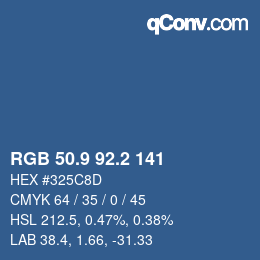 Color code: RGB 50.9 92.2 141 | qconv.com