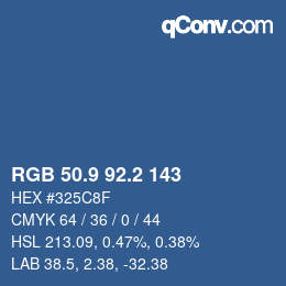 Color code: RGB 50.9 92.2 143 | qconv.com