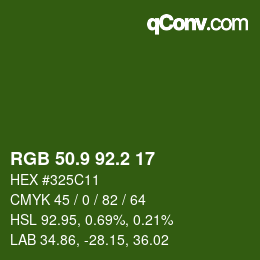カラーコード: RGB 50.9 92.2 17 | qconv.com