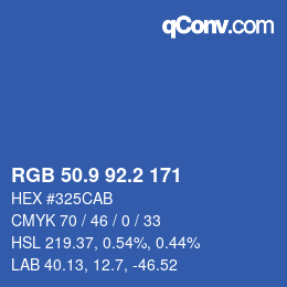 カラーコード: RGB 50.9 92.2 171 | qconv.com