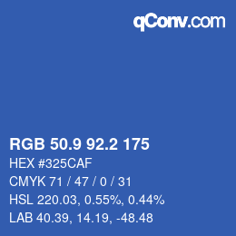 Color code: RGB 50.9 92.2 175 | qconv.com