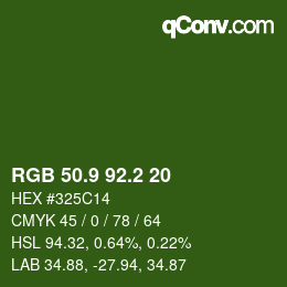 カラーコード: RGB 50.9 92.2 20 | qconv.com