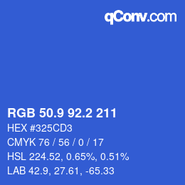 カラーコード: RGB 50.9 92.2 211 | qconv.com