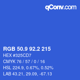 カラーコード: RGB 50.9 92.2 215 | qconv.com