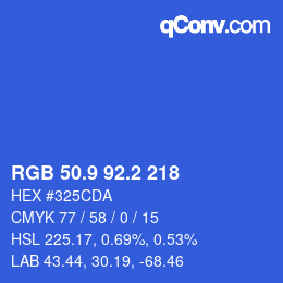 カラーコード: RGB 50.9 92.2 218 | qconv.com