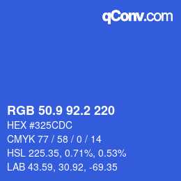 カラーコード: RGB 50.9 92.2 220 | qconv.com