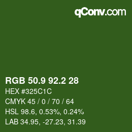 カラーコード: RGB 50.9 92.2 28 | qconv.com