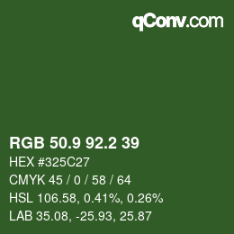 カラーコード: RGB 50.9 92.2 39 | qconv.com