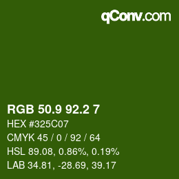 カラーコード: RGB 50.9 92.2 7 | qconv.com