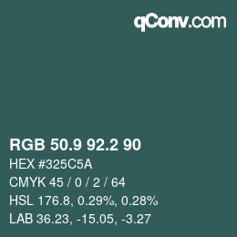 カラーコード: RGB 50.9 92.2 90 | qconv.com