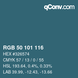 Color code: RGB 50 101 116 | qconv.com