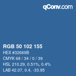 Farbcode: RGB 50 102 155 | qconv.com