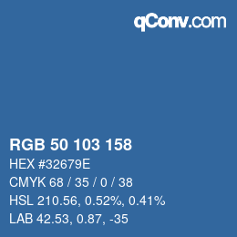 Color code: RGB 50 103 158 | qconv.com