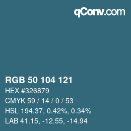 Color code: RGB 50 104 121 | qconv.com