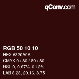 Color code: RGB 50 10 10 | qconv.com