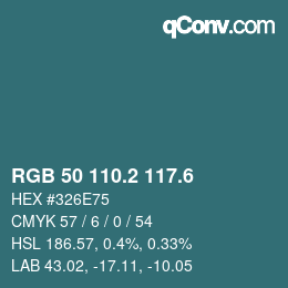 カラーコード: RGB 50 110.2 117.6 | qconv.com