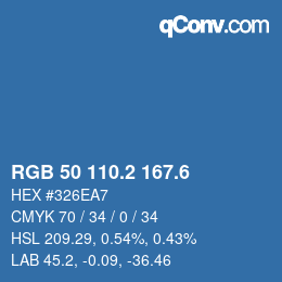 カラーコード: RGB 50 110.2 167.6 | qconv.com