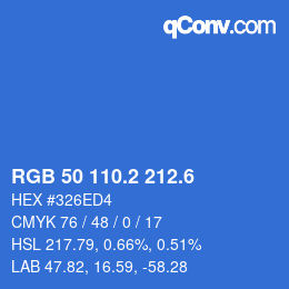 カラーコード: RGB 50 110.2 212.6 | qconv.com