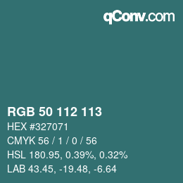 Color code: RGB 50 112 113 | qconv.com