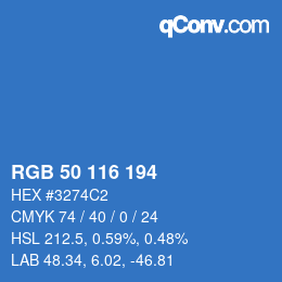 Color code: RGB 50 116 194 | qconv.com