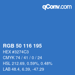 Farbcode: RGB 50 116 195 | qconv.com