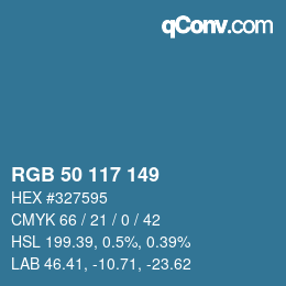 Color code: RGB 50 117 149 | qconv.com