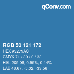 Color code: RGB 50 121 172 | qconv.com