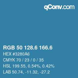カラーコード: RGB 50 128.6 166.6 | qconv.com