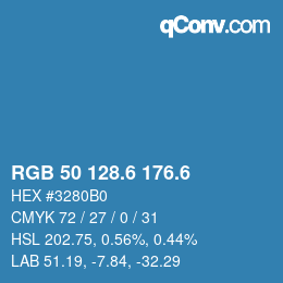 カラーコード: RGB 50 128.6 176.6 | qconv.com