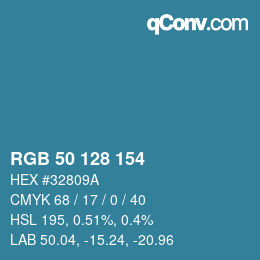 Color code: RGB 50 128 154 | qconv.com