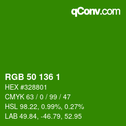 Color code: RGB 50 136 1 | qconv.com