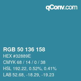 Color code: RGB 50 136 158 | qconv.com