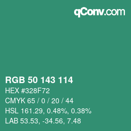 Color code: RGB 50 143 114 | qconv.com