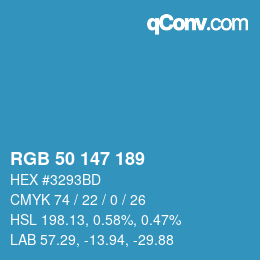 カラーコード: RGB 50 147 189 | qconv.com
