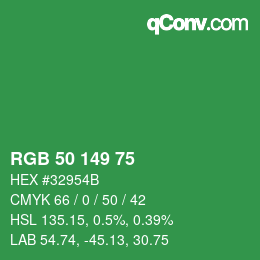 Farbcode: RGB 50 149 75 | qconv.com