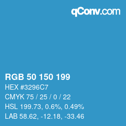 カラーコード: RGB 50 150 199 | qconv.com