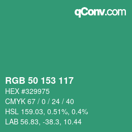 Color code: RGB 50 153 117 | qconv.com
