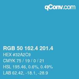 カラーコード: RGB 50 162.4 201.4 | qconv.com