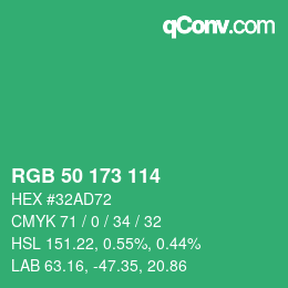 Color code: RGB 50 173 114 | qconv.com