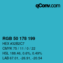 Color code: RGB 50 178 199 | qconv.com