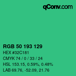 Color code: RGB 50 193 129 | qconv.com
