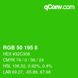 Color code: RGB 50 195 8 | qconv.com