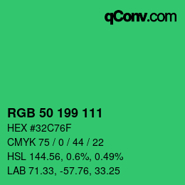 Color code: RGB 50 199 111 | qconv.com