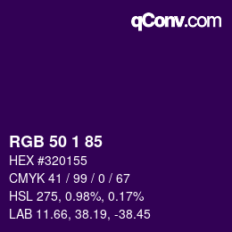 Color code: RGB 50 1 85 | qconv.com