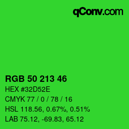 Color code: RGB 50 213 46 | qconv.com
